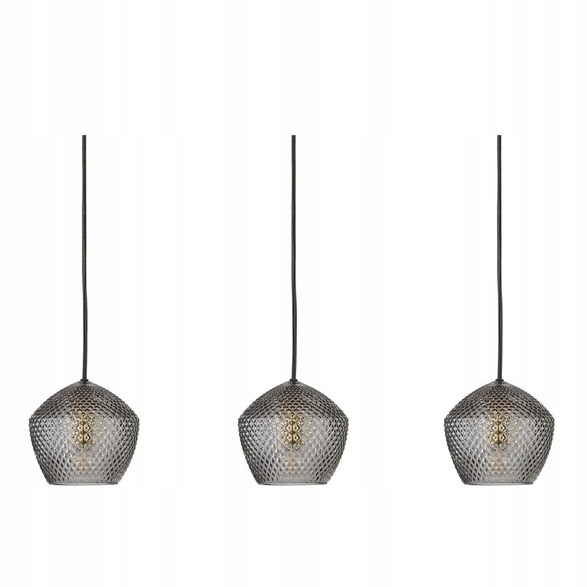 Nordlux Orbiform závesné svietidlo 3x25W E14 mosadz dymové sklá 71cm