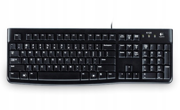 

Klawiatura Logitech K120 czarna przewodowa cicha