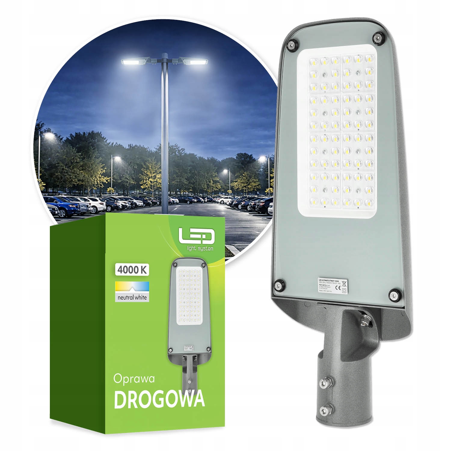 Silniční lampa Lampa pouliční Led lampa 100W 4000K IP66