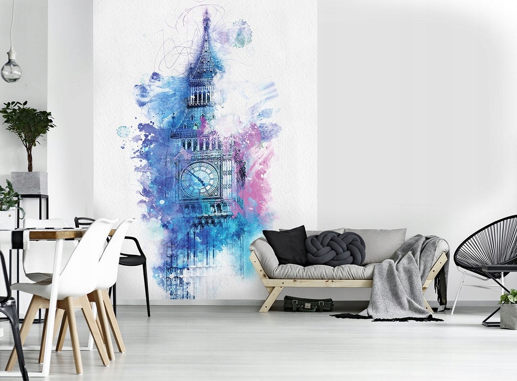 Vliesová fototapeta Big Ben Londýn Akvarel Architektura 184x254 lepidlo