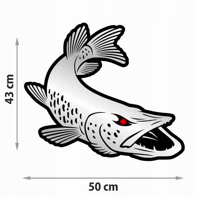 

Naklejka Ryba Szczupak Na Łódkę Auto 50cm