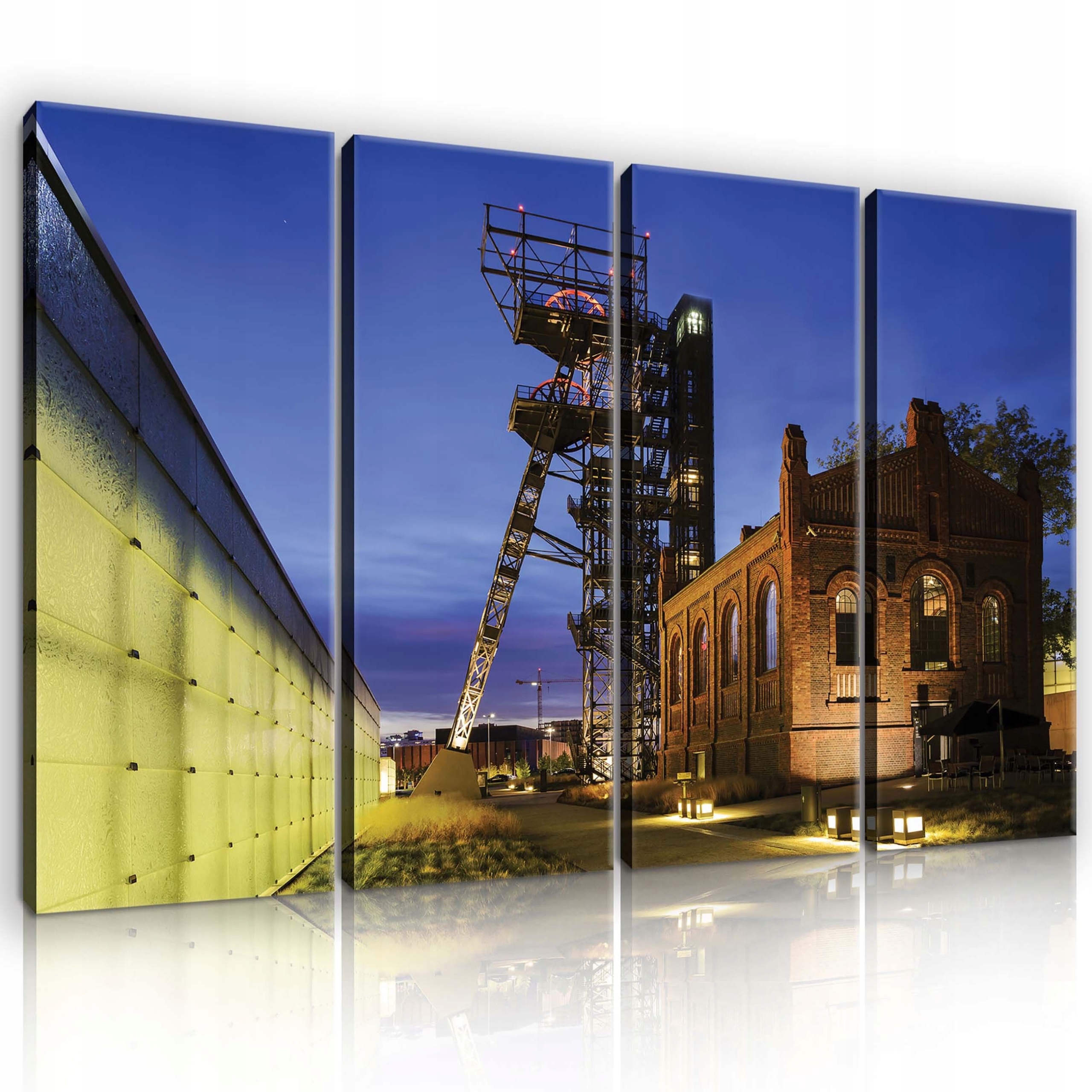 Obraz 120x80 Krajina industriální noc soumrak architektura továrna důl