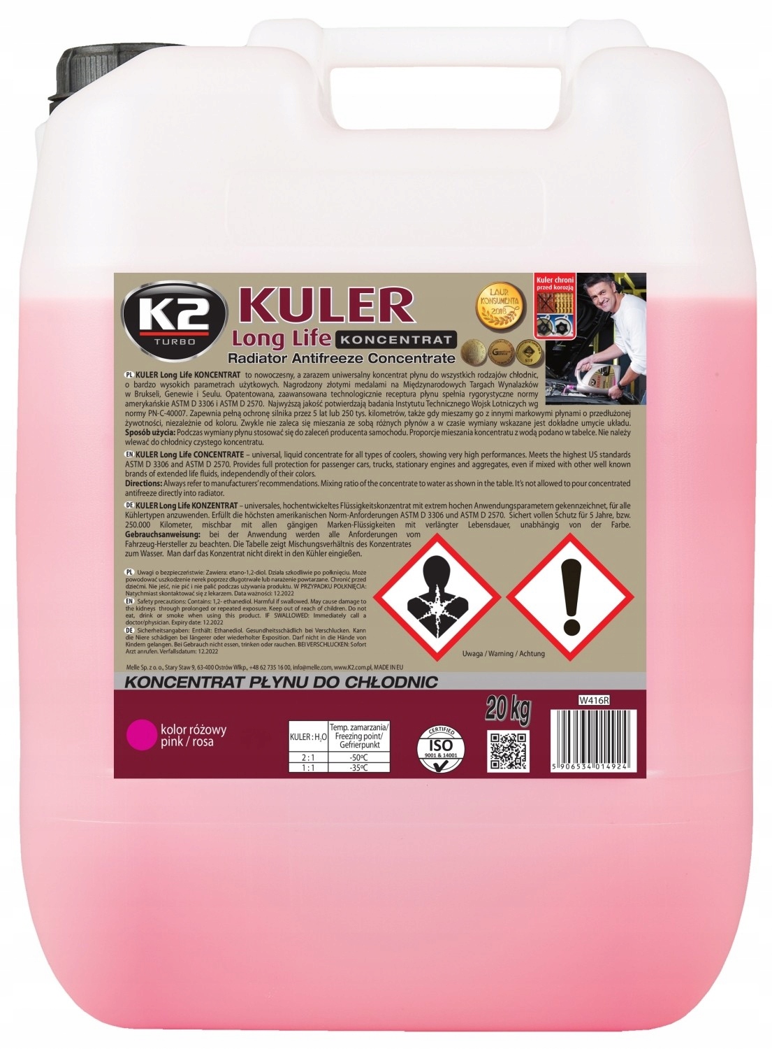 K2 Kuler Koncentrát pre chladiče G13 20 kg Sada vodiča #35