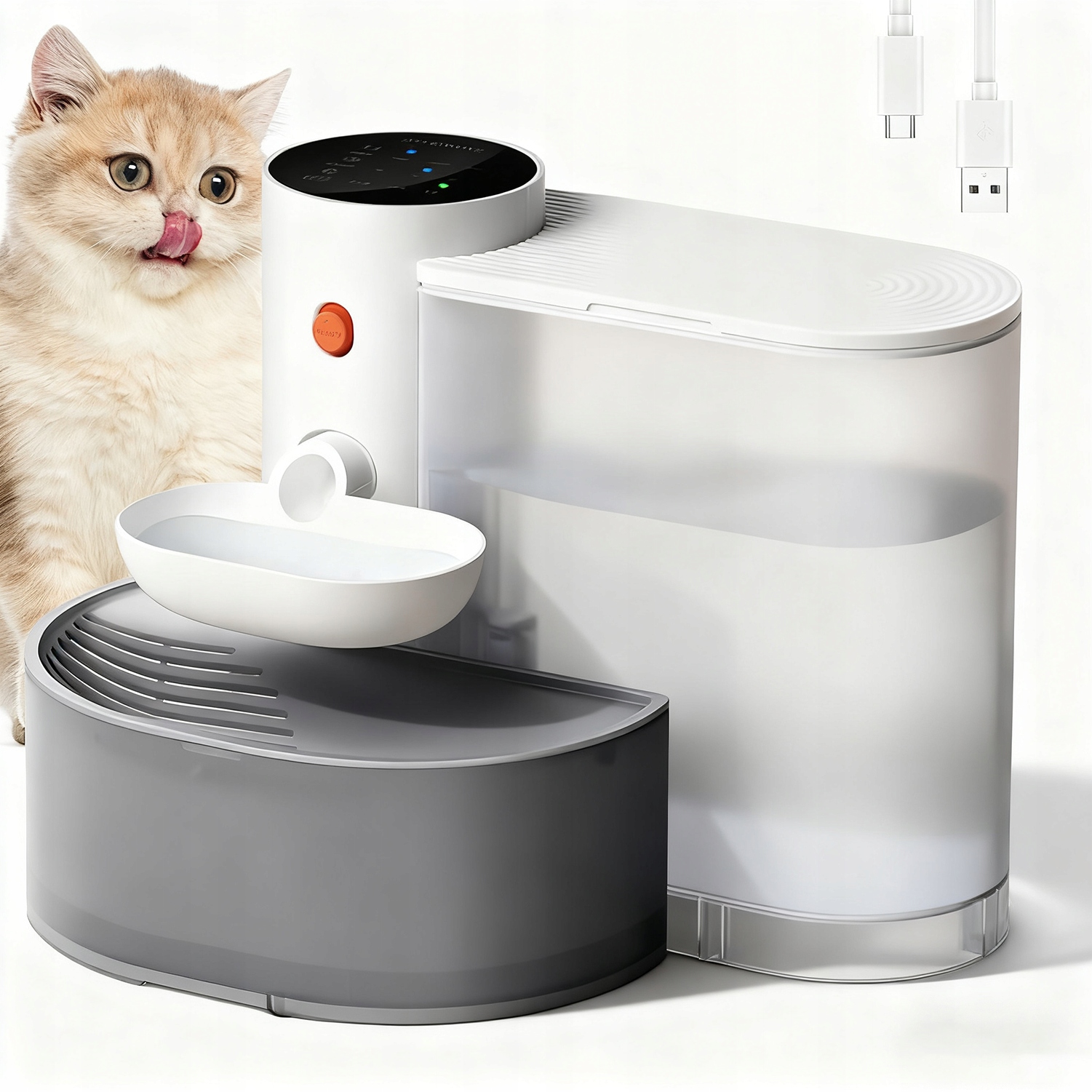 Levně Automatická Fontána S Vodou Pro Zvířata 3L Tiché Bezdrátové Čerpadlo