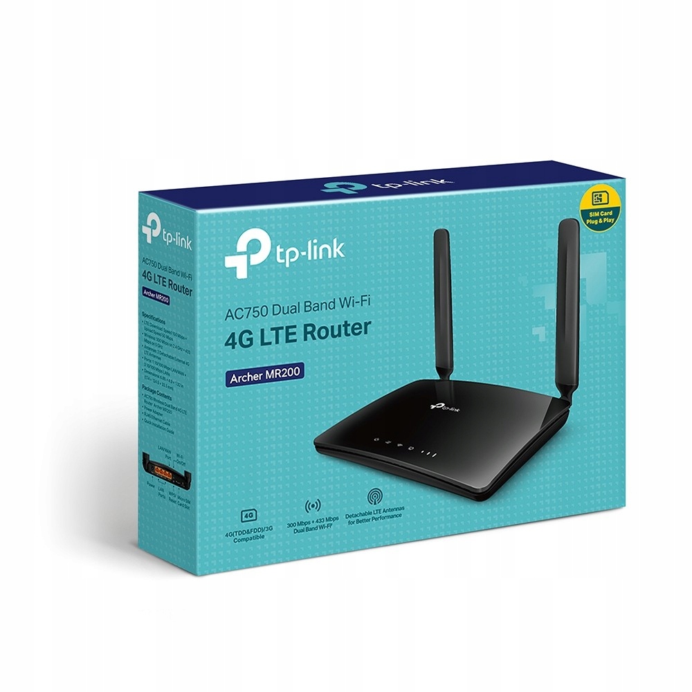 TP-LINK Archer MR200 Router 4G LTE Dualband 750Mbps WiFi Czarny — miniatura 11