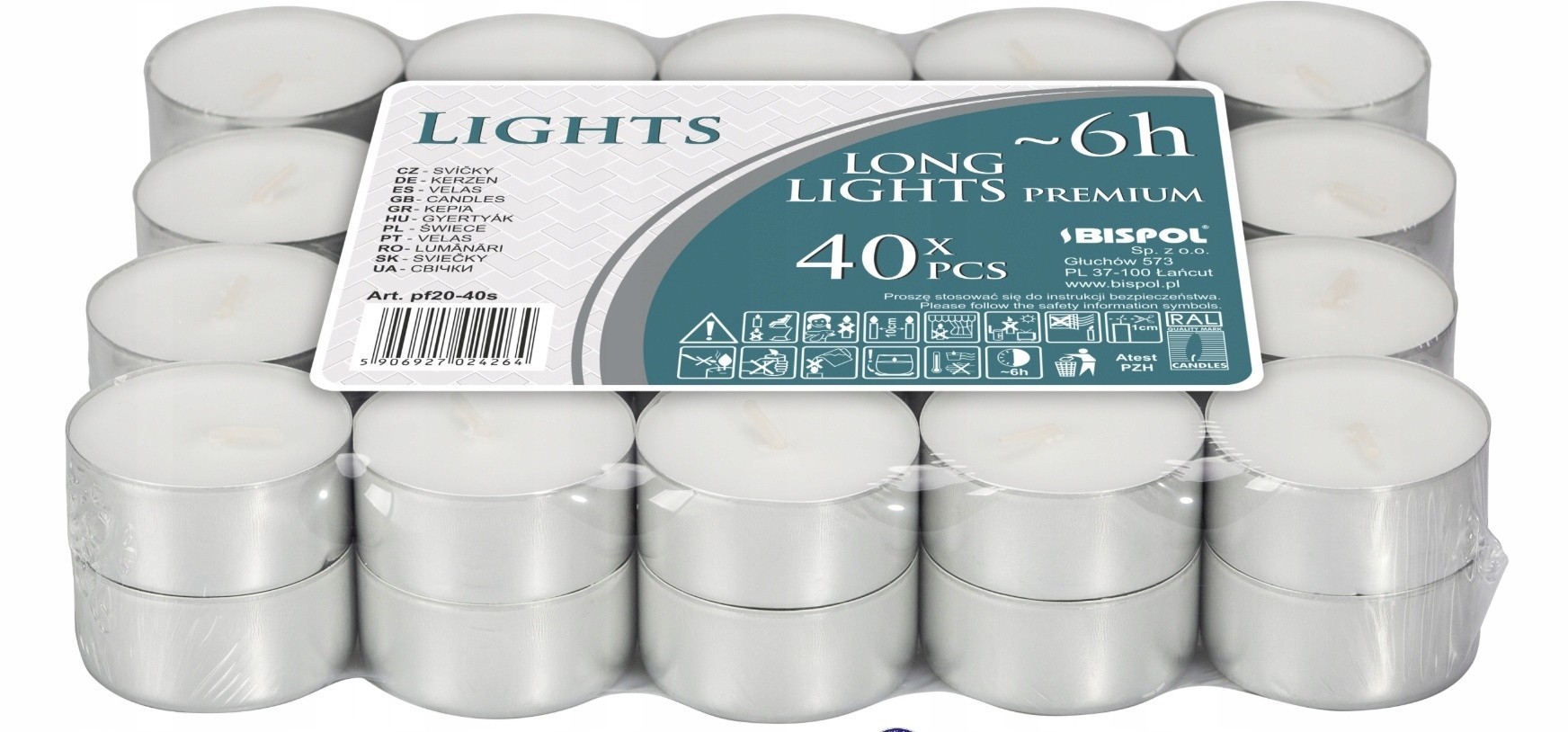 

Podgrzewacze tealight świeczki 6 Godzin 40 szt.