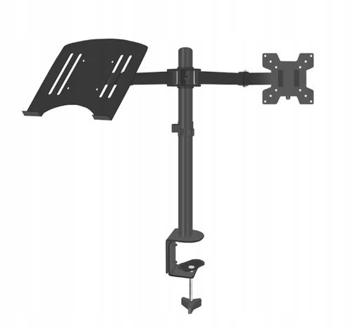 Držák na stolní monitor s poličkou pro notebook 15 až 27 palců, nastavitelný