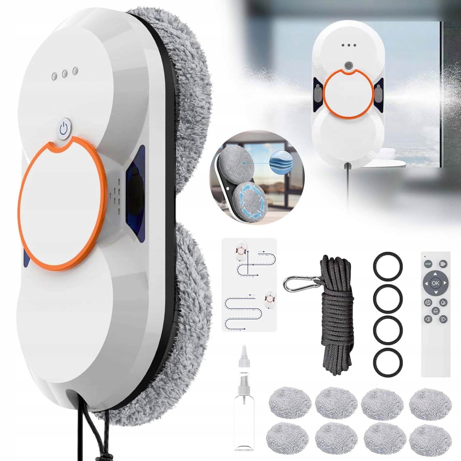 Automatický Čisticí Robot Na Sklo Podlah Dlaždic S Mikrovláknem 5600 Pa