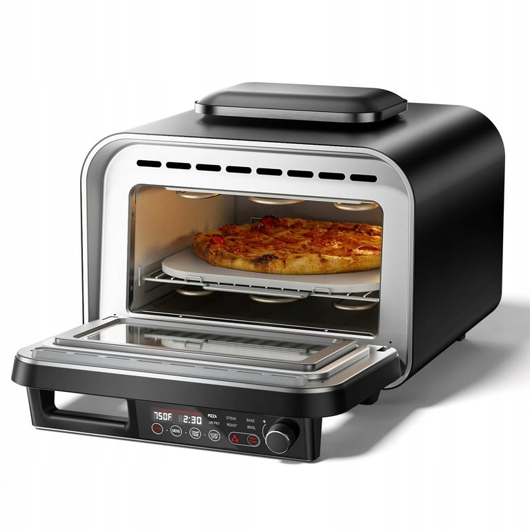 Frytkownica Air Fryer Elektryczny Piec Do Pizzy Piekarnik 1800W +kamień 6w1