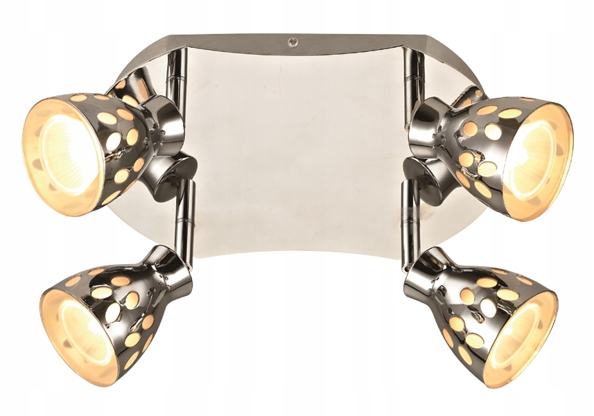 Stropní Svítidlo Parada 4X50W GU10 Reflektory Vysoký lesk Zrcadlo Chrom