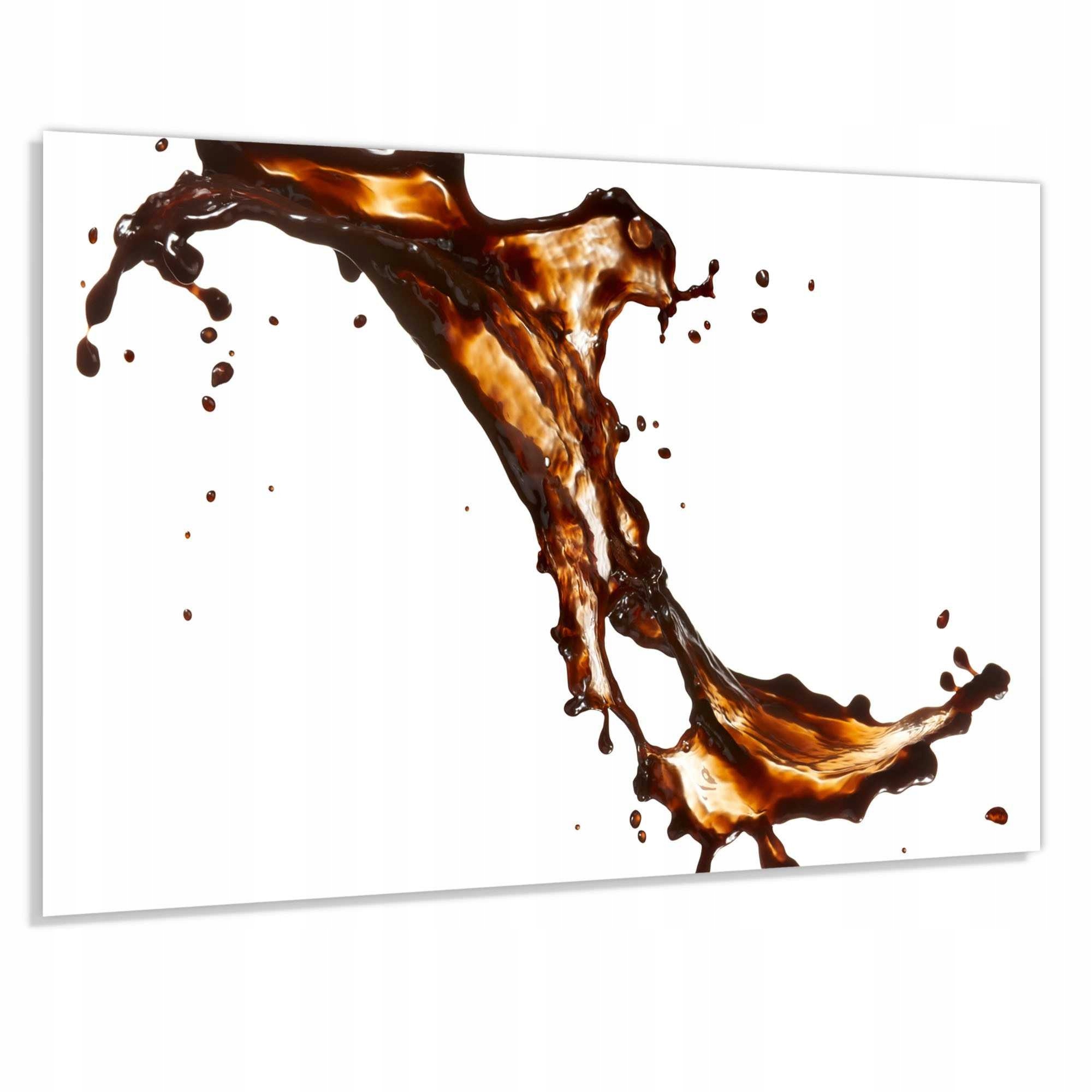 Panel szklany hartowany 90x70 Rozprysk kawy + KLEJ