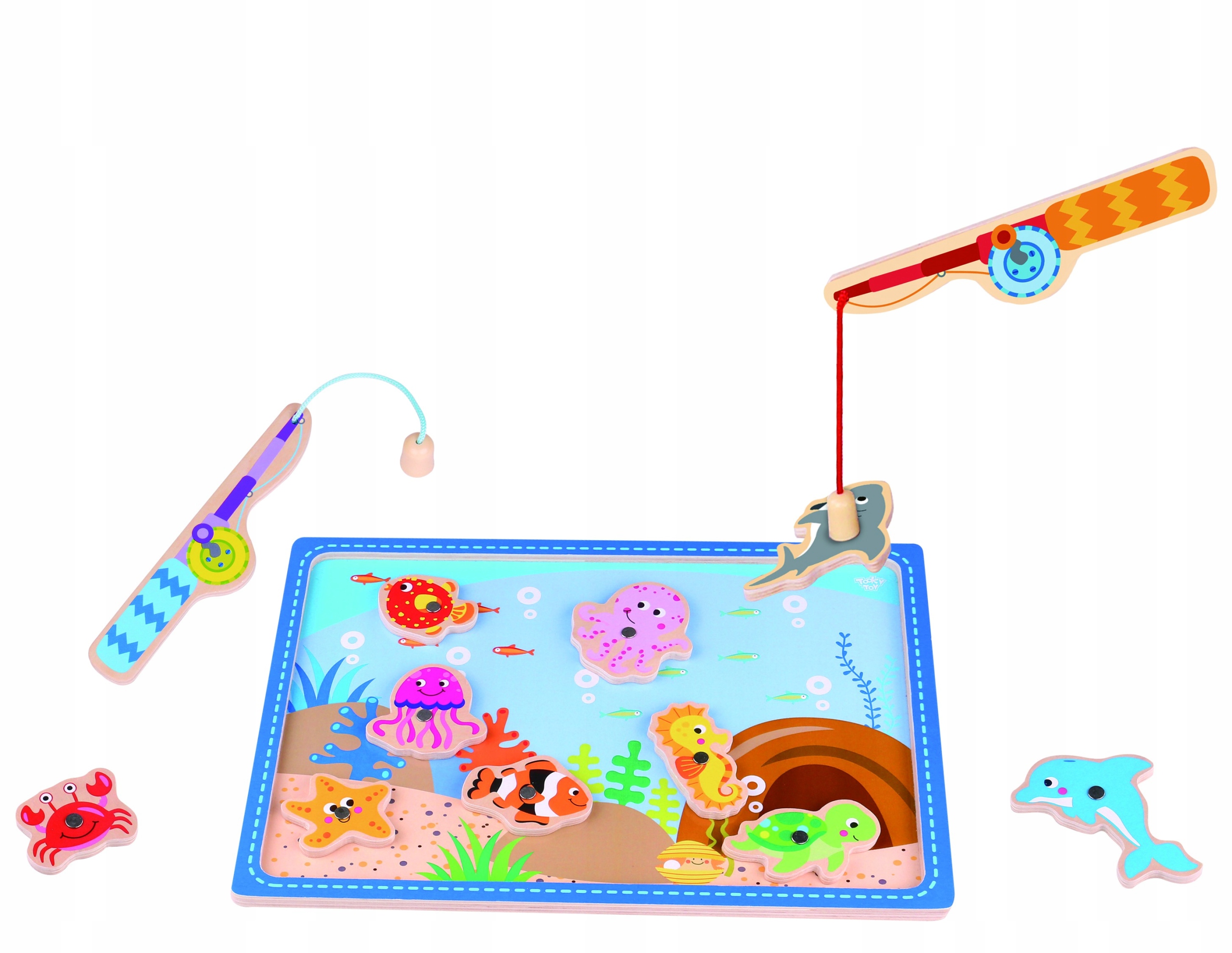 

Tooky Toy Drewniana Gra Łowienie Rybek 2 Wędki
