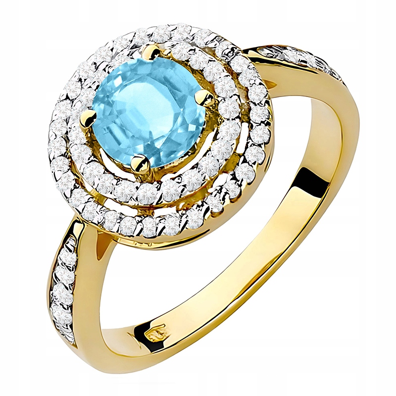 Zlatý Prstýnek s Topazem 0,80 ct a Brilianty