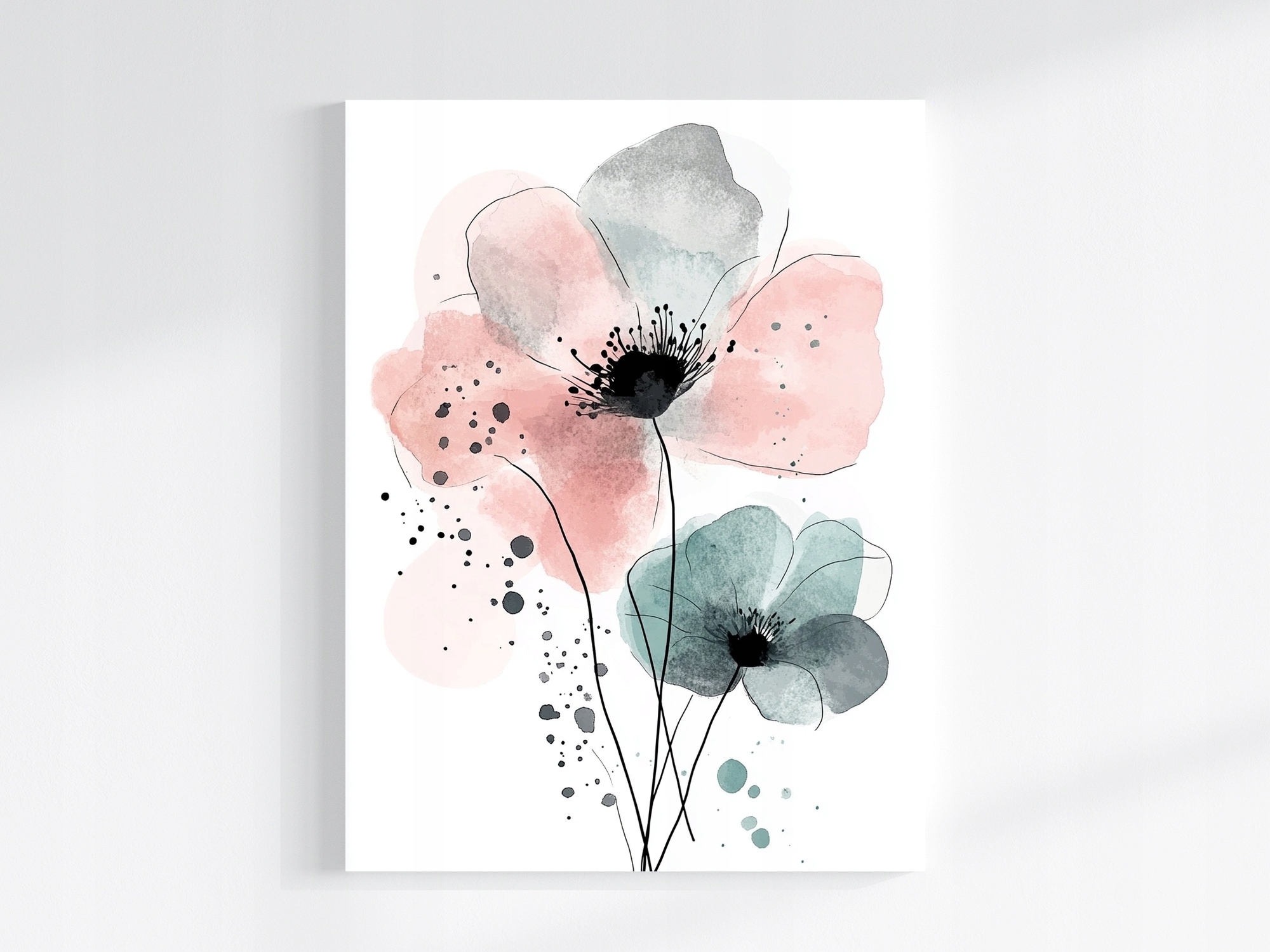 Obraz Na Plátně Canvas Akvarel Flora Grafika Pastelové Květiny 60x80