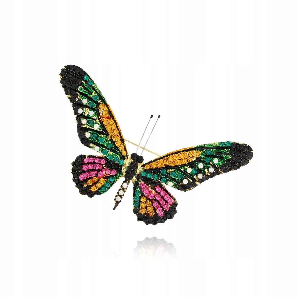 Brož dámská vícebarevná By Dziubeka zirkon motýl