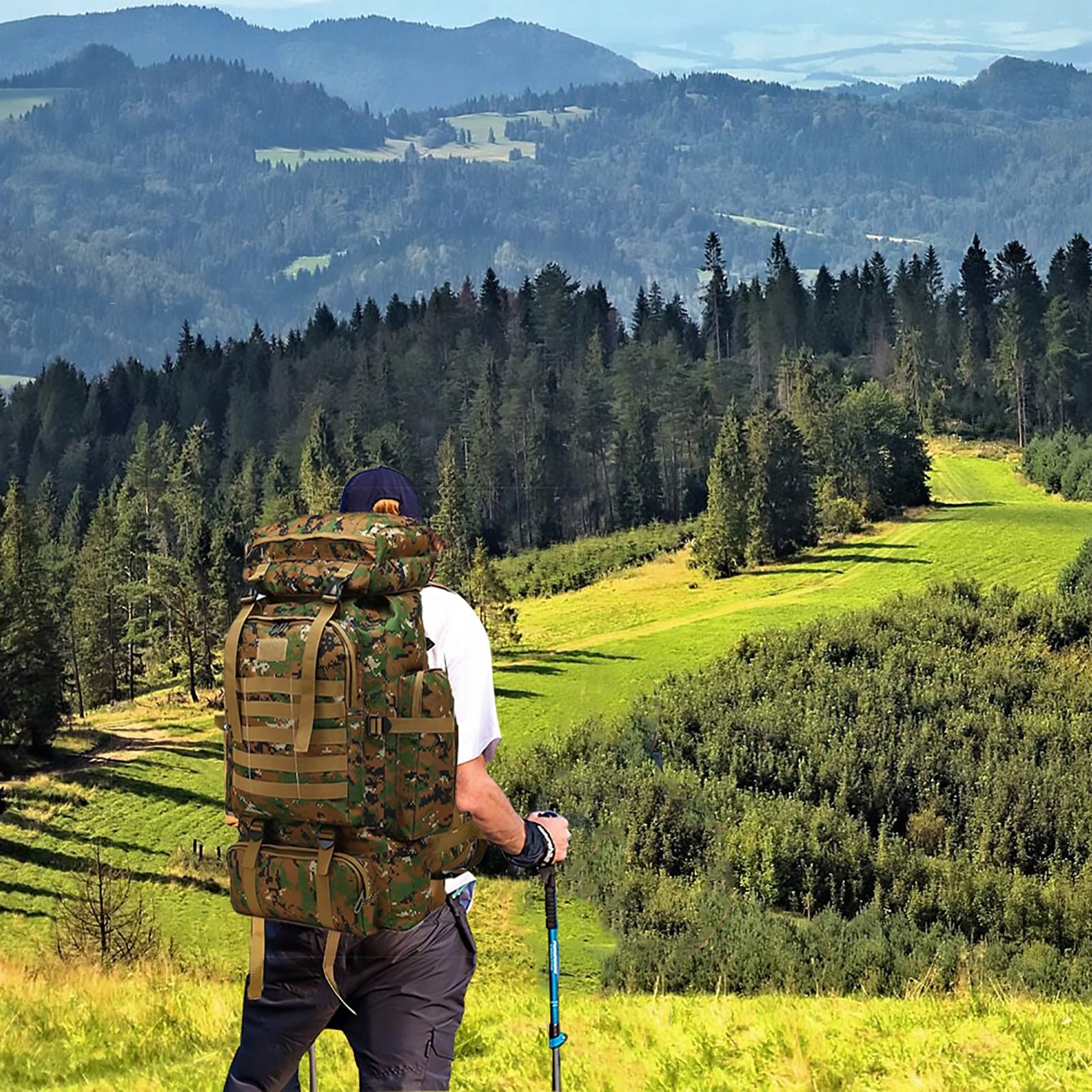 KABXHUEO Plecak Turystyczny 80L Wodoodporny Survival Molle Outdoor — miniatura 6