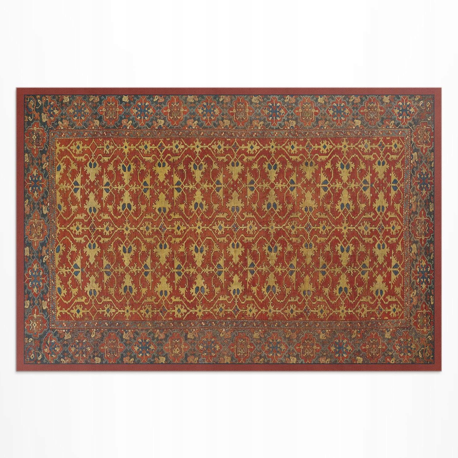 Moderní Koberec koberec Červený modrý a žlutý retro vzor 180 x 120 cm
