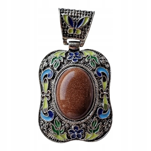 Písek Pouště Cloisonne Náhrdelník S Přívěskem Viktoriánský Styl Česká Secese