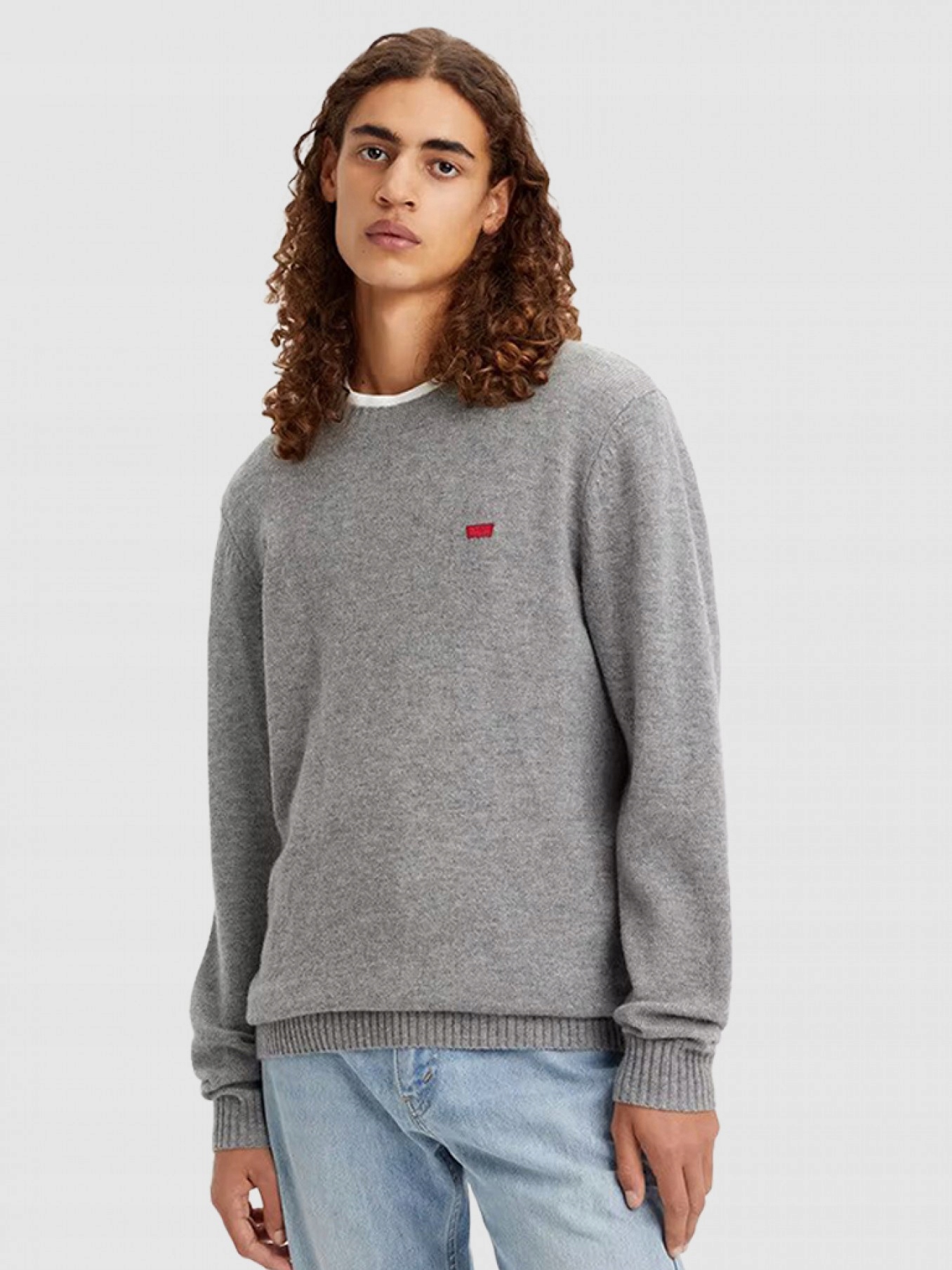 Levi's Pánský Šedý Vlněný Svetr S Kulatý Výstřihem XXL X_a