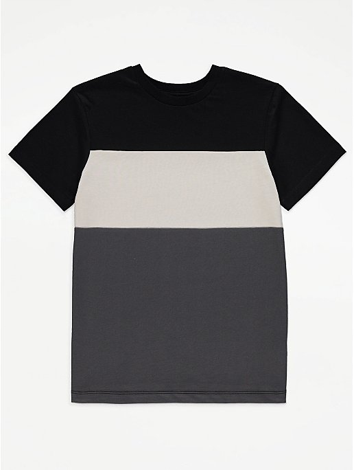 

George t-shirt panelowy grey black 134-140