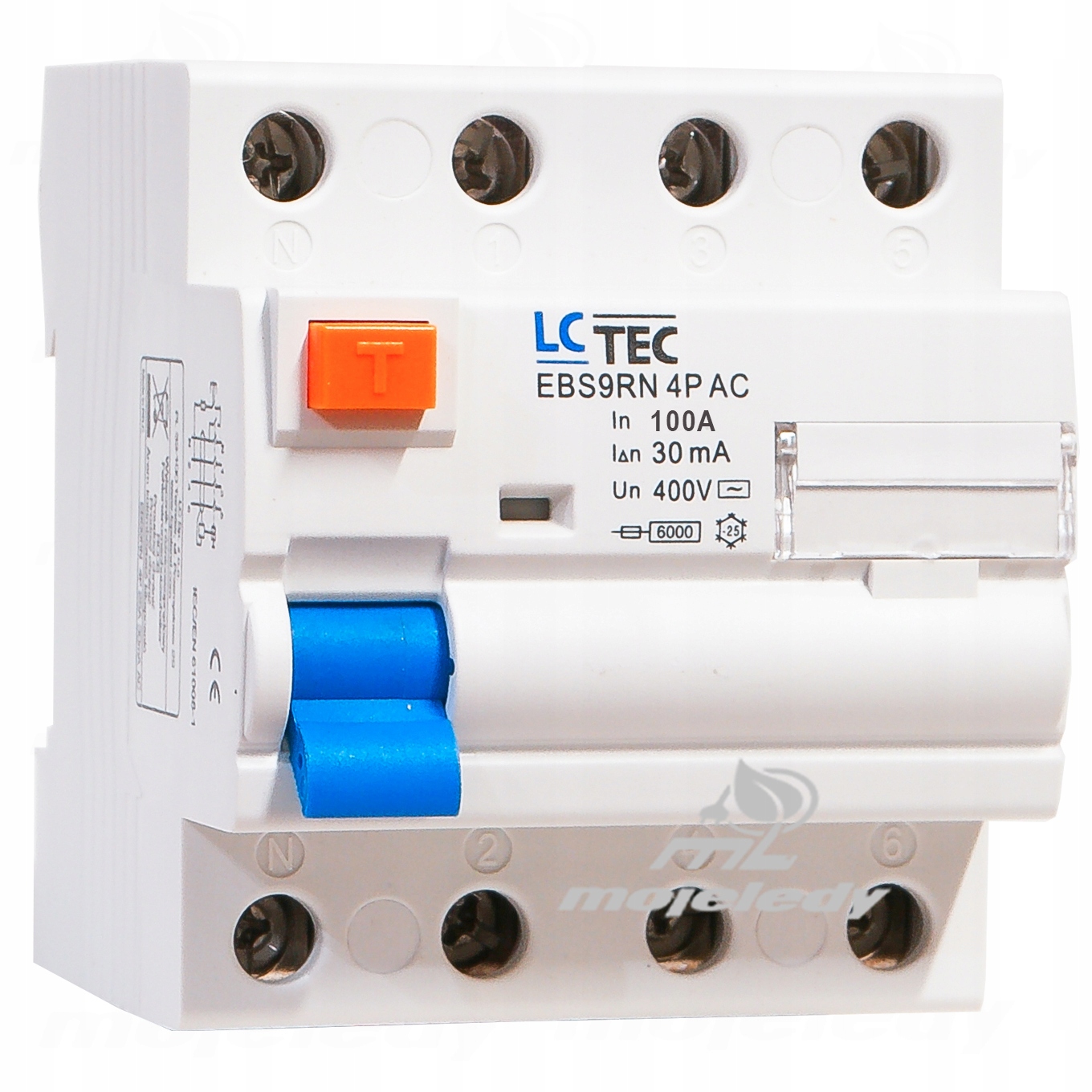 Diferenciální proudový spínač 3-fázový 100A 3P+N 30mA Ac 4P