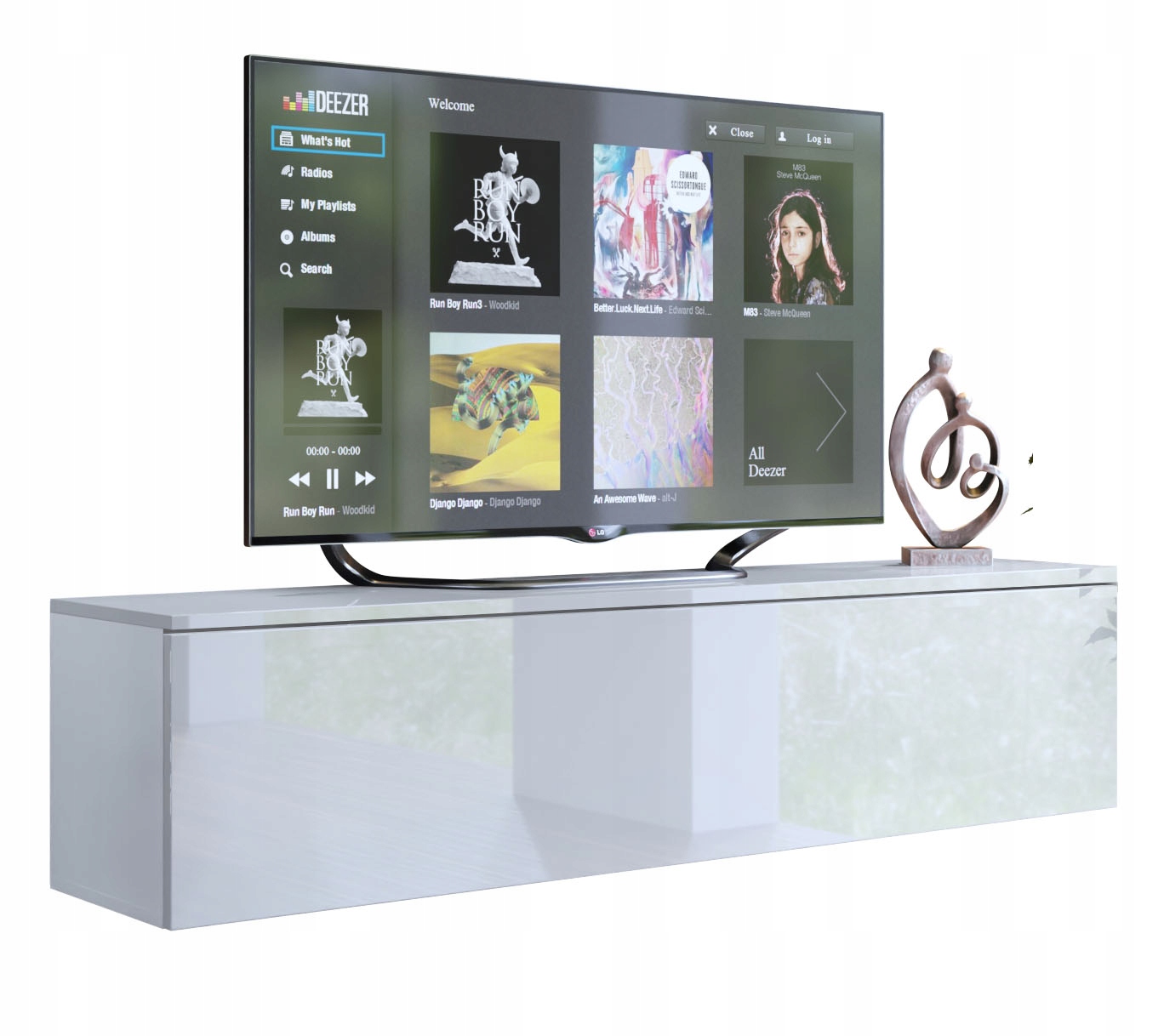 

Wisząca Szafka Rtv biała połysk 140 cm Premium