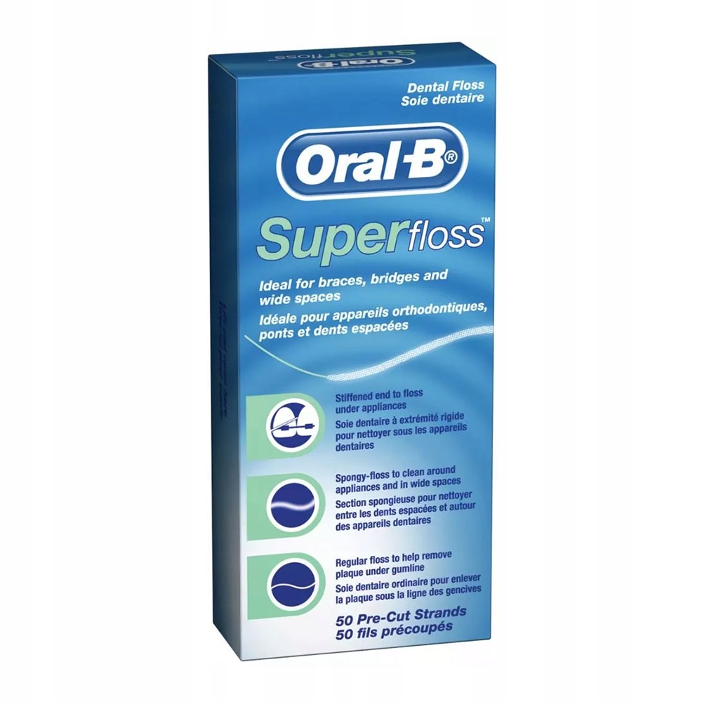

Oral-b SuperFloss 60cm x 50szt. nić do mostów