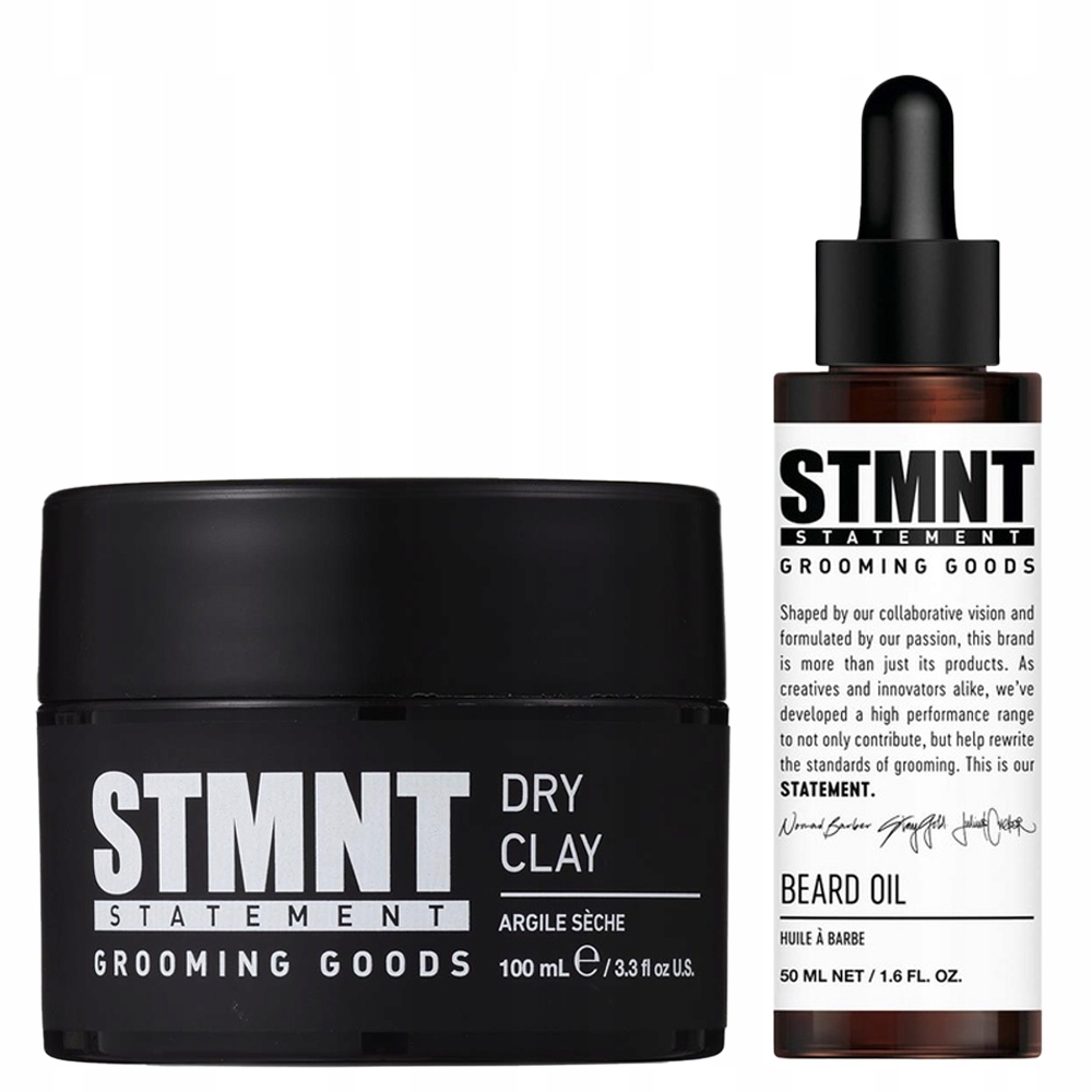 Stmnt pánská sada Dry Clay suchá hlína 100 ml Beard Oil 50 ml na vlasy