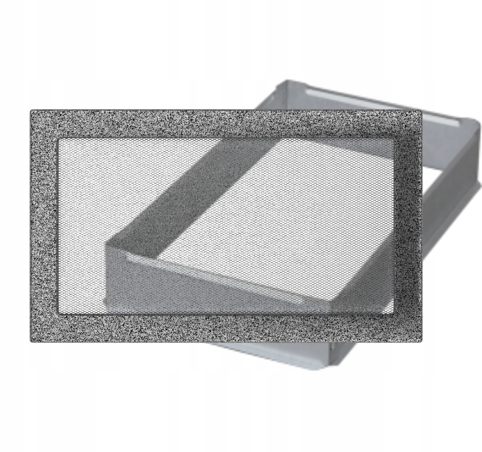 KRATKA KOMINKOWA KIESZEŃ 22X37 CZARNO-SREBRNA