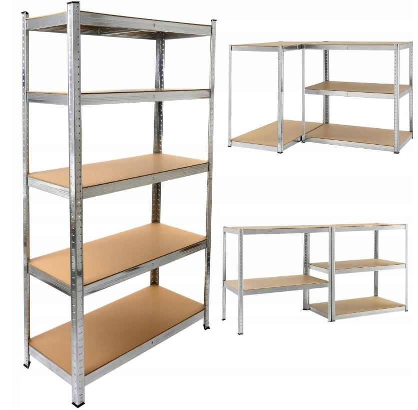 Kovový Regál Police Kancelářská Skříňka Industriální 180 cm x 90 cm x 40 cm