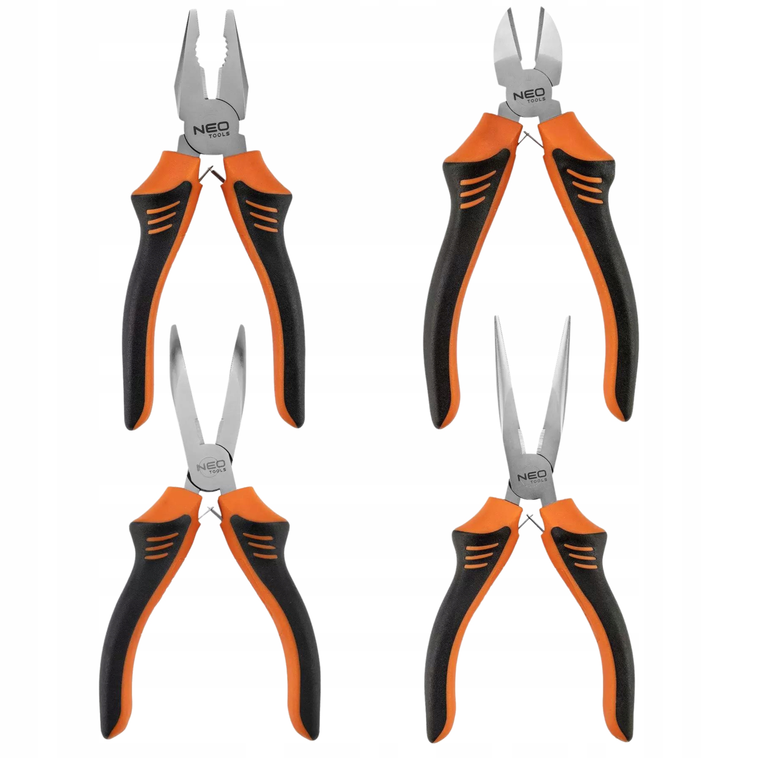 Neo Tools Zestaw Szczypiec 4 szt. Kombinerki Boczne Wydłużone 180mm
