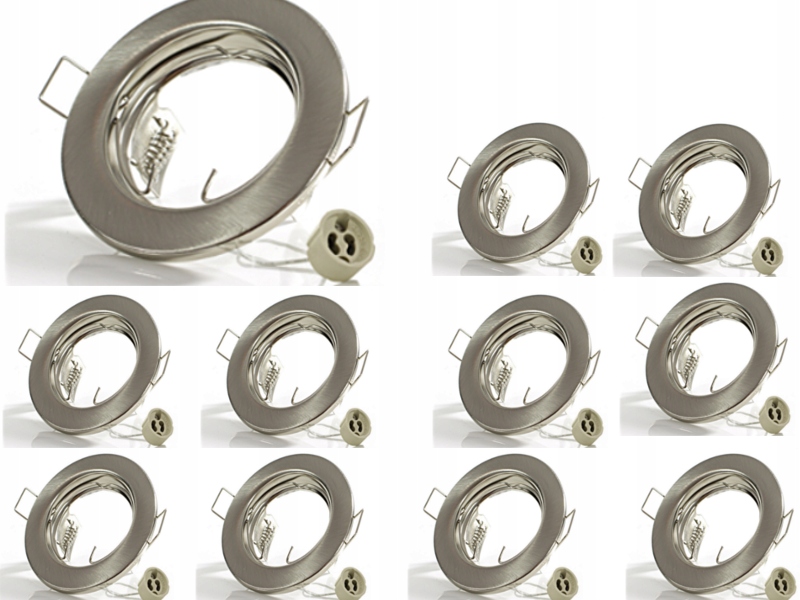 

10x halogeny sufitowe do żarówek led gu10+gniazdo