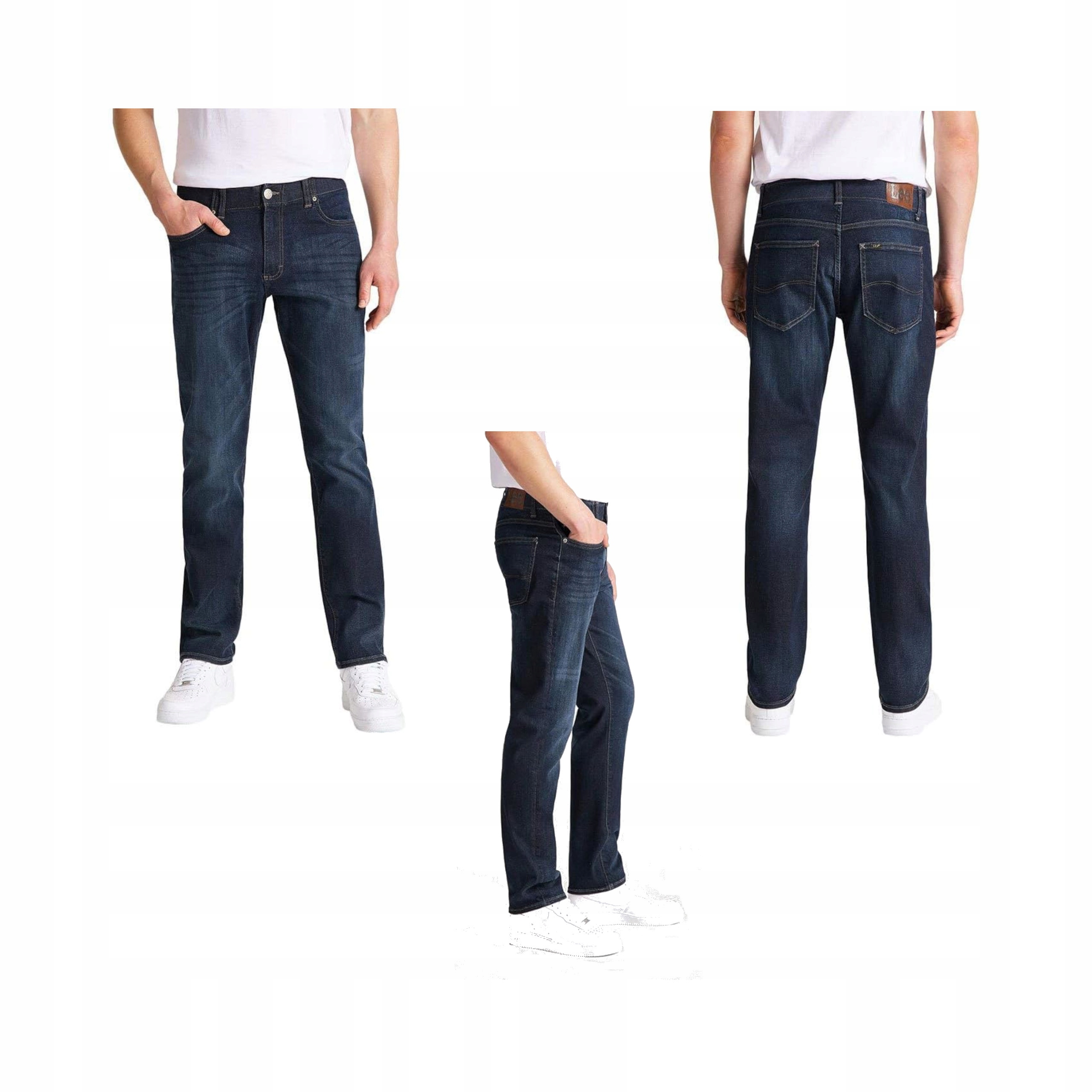 Kalhoty Lee 38W 34L Straight Fit XM Džíny Jednoduché Pánské Modré