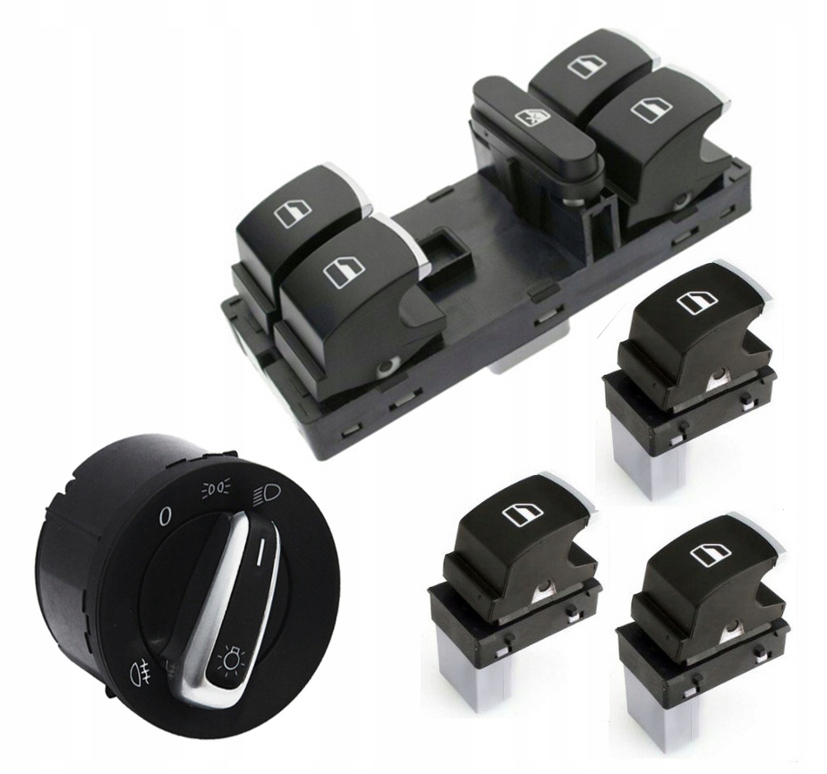 5N0959857 - ПЕРЕКЛЮЧАТЕЛЬ КНОПКИ ФОНАРЯ СТЕКЛОПОДЪЕМНИКА VW CADDY 03-15