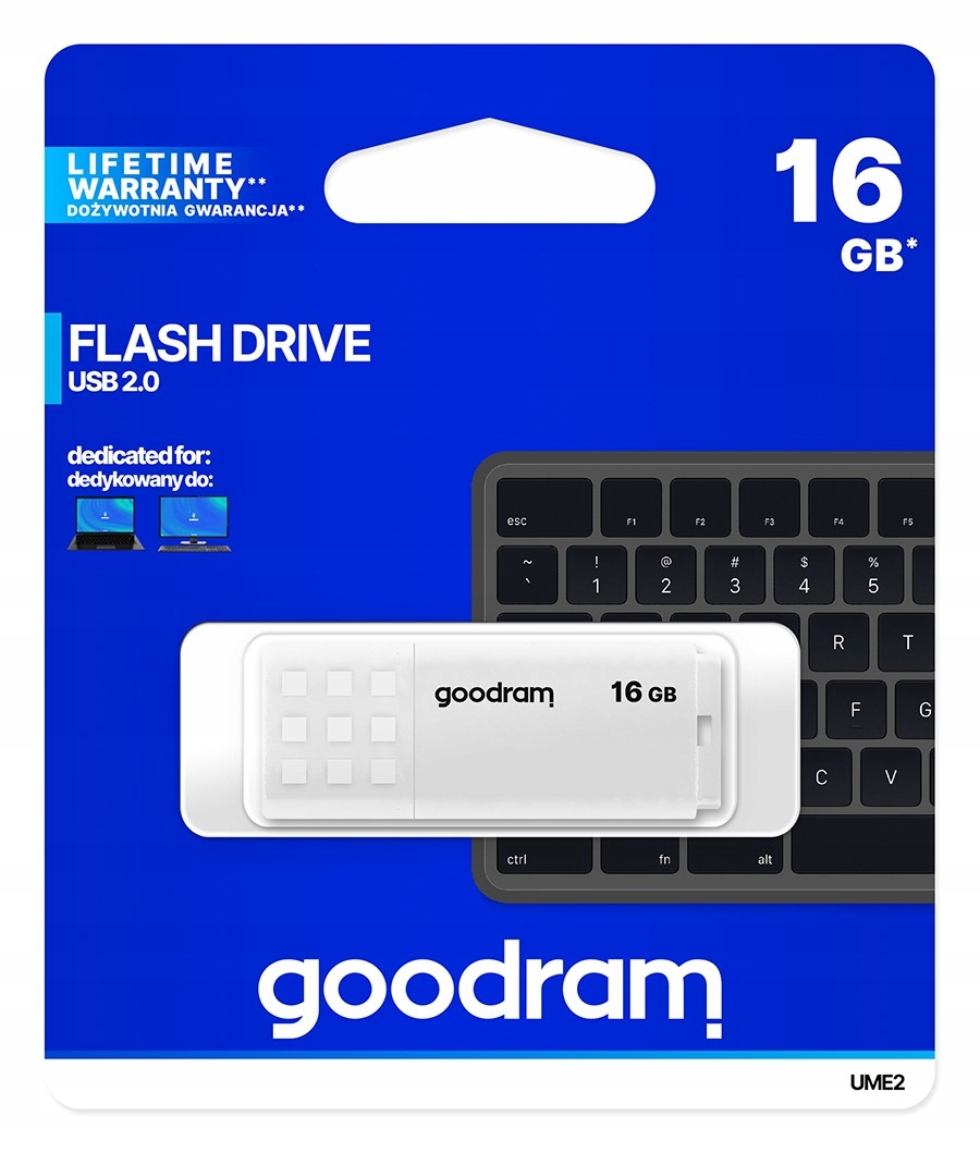 Goodram UME2 16 Gb Stylowy Pendrive Usb 2.0 Biały