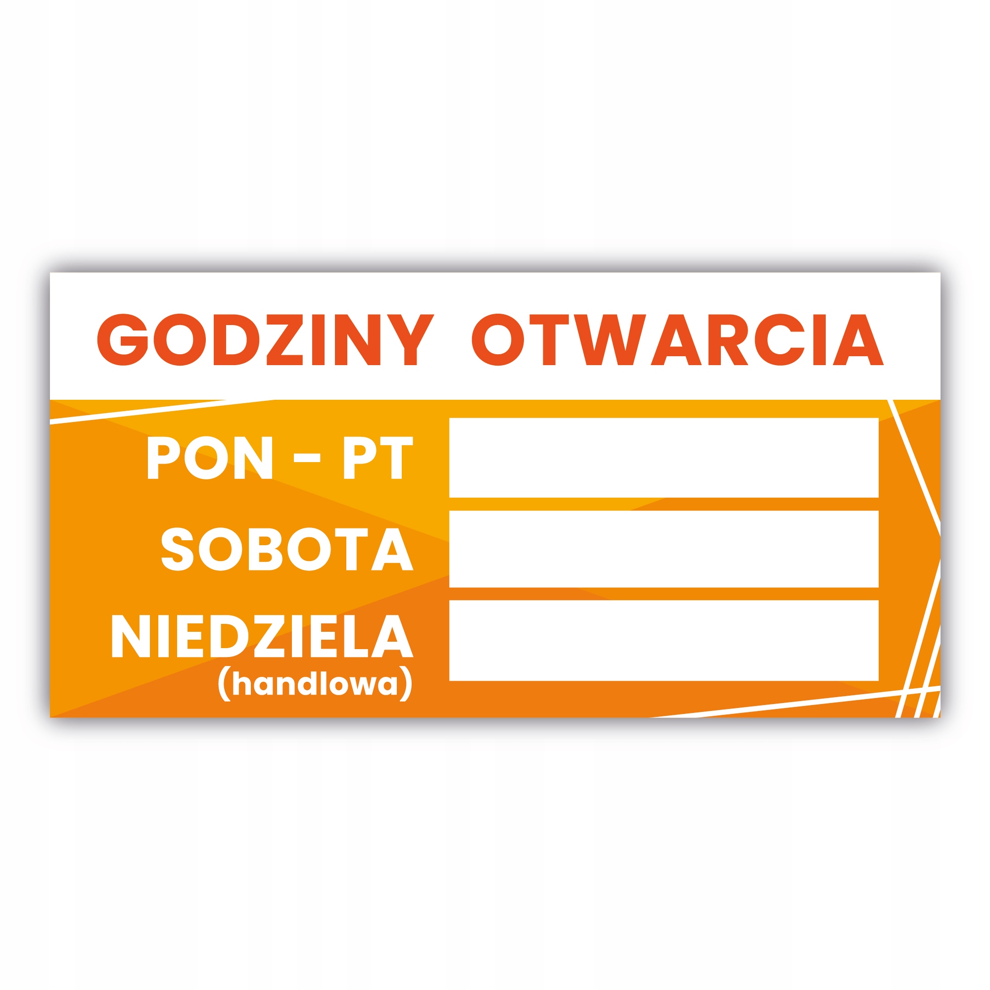 

Tabliczka zmywalna z godzinami otwarcia sklep