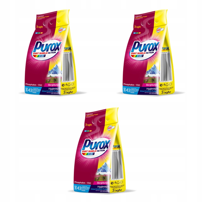 Purox Dirt Shield Action Color 3kg X3