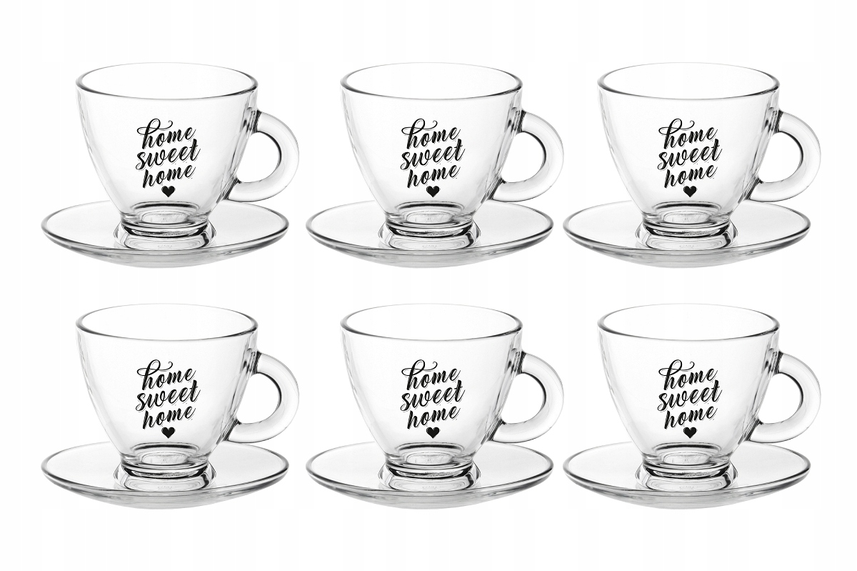 

6x Filiżanka Ze Spodkiem 230ml, Home Sweet Home