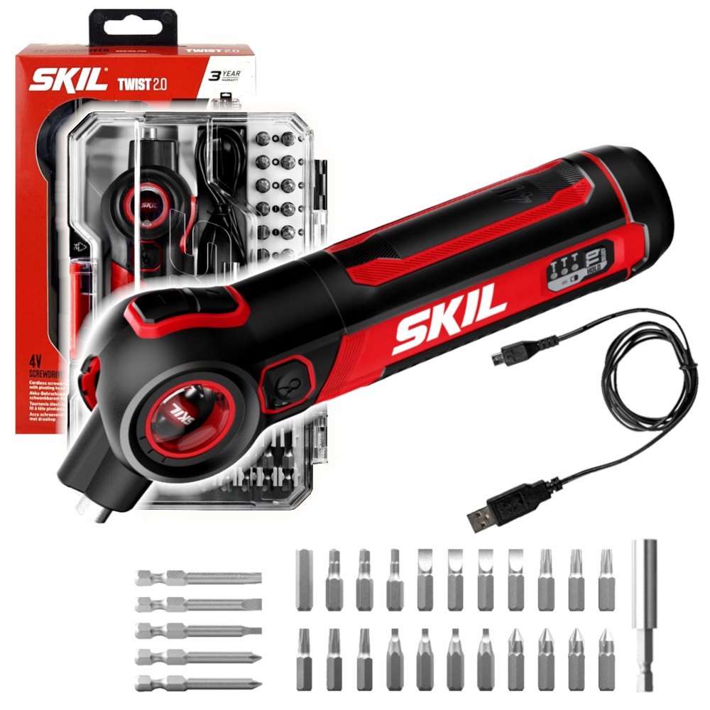 Wkrętak akumulatorowy Skil 2714 Ga Końcówki wkręcające Walizka