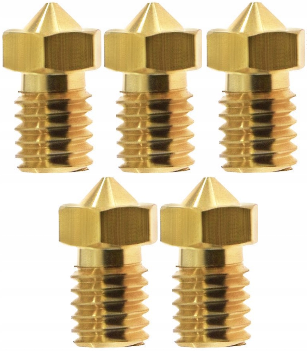 

Zestaw 5 x Dysza V6 0.6 mosiężna 3D Prusa 1.75mm