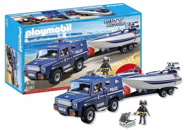 

Playmobil 5187 Pojazd terenowy policji z motorówką