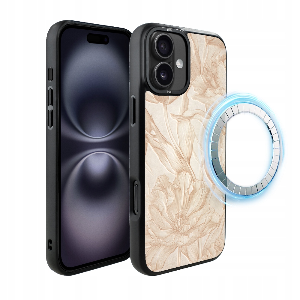 Pouzdro pro iPhone 16 Ibizu DropGuard Matt s MagSafe, botanický biskvit