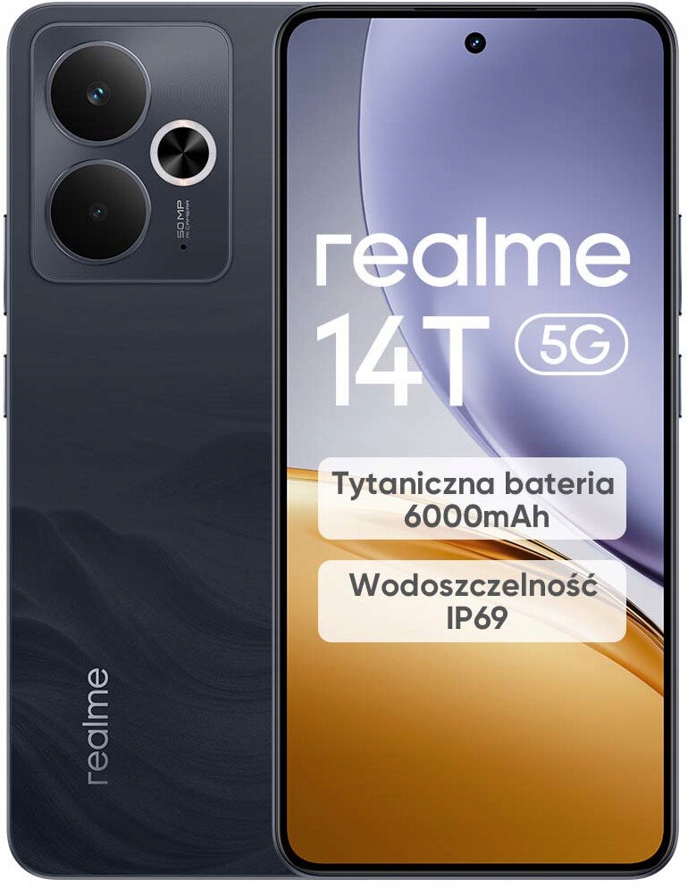 Smartfón realme 14T 5G 8/256GB Dual Sim Nfc Amoled čierny Obsidian čierny