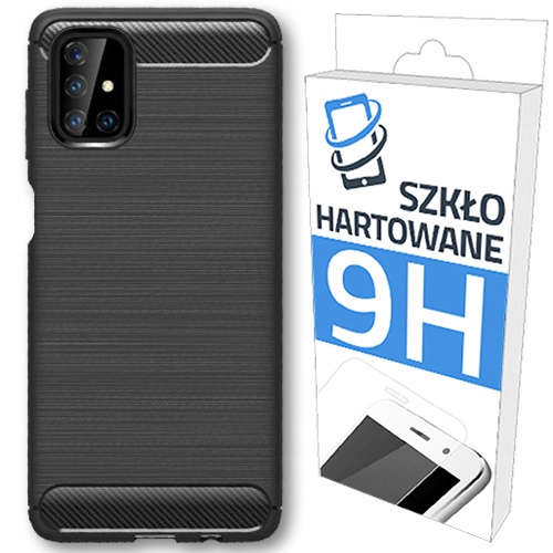 

Czarne Etui+szkło Carbon do Samsung Galaxy M51