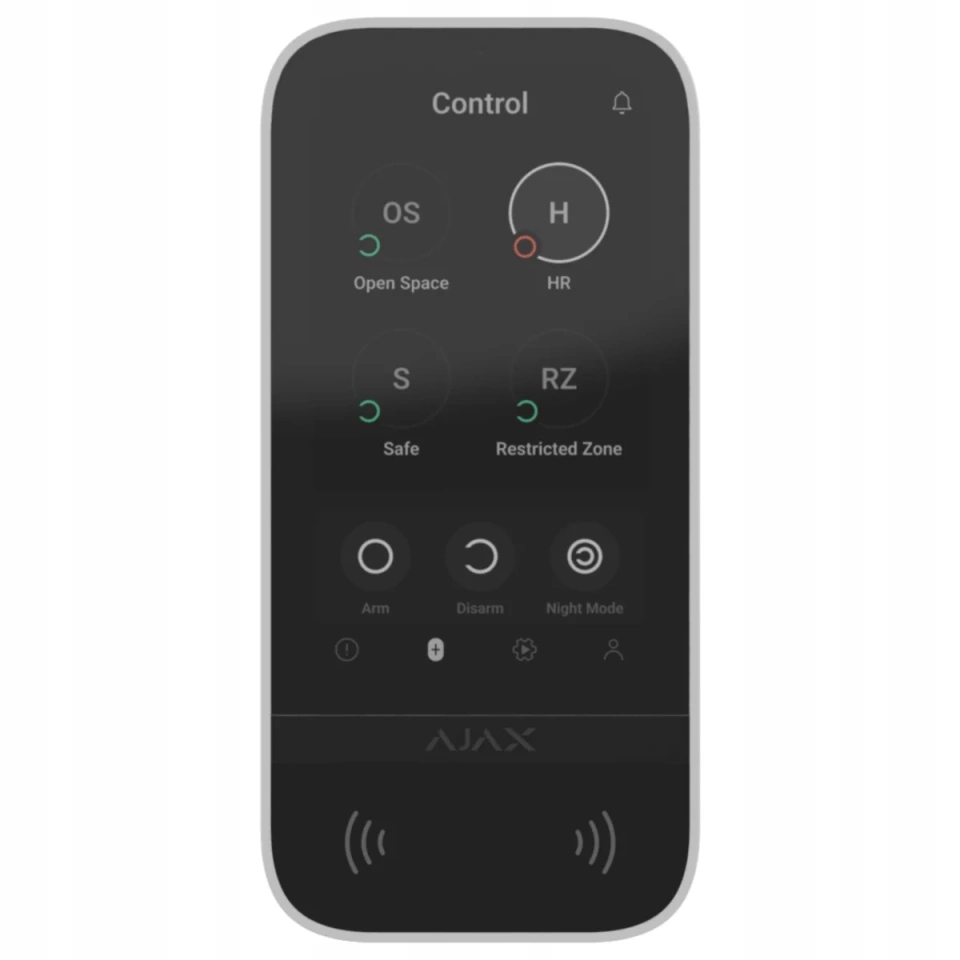 Ajax KeyPad TouchScreen Jeweller čierny – bezdrôtová klávesnica