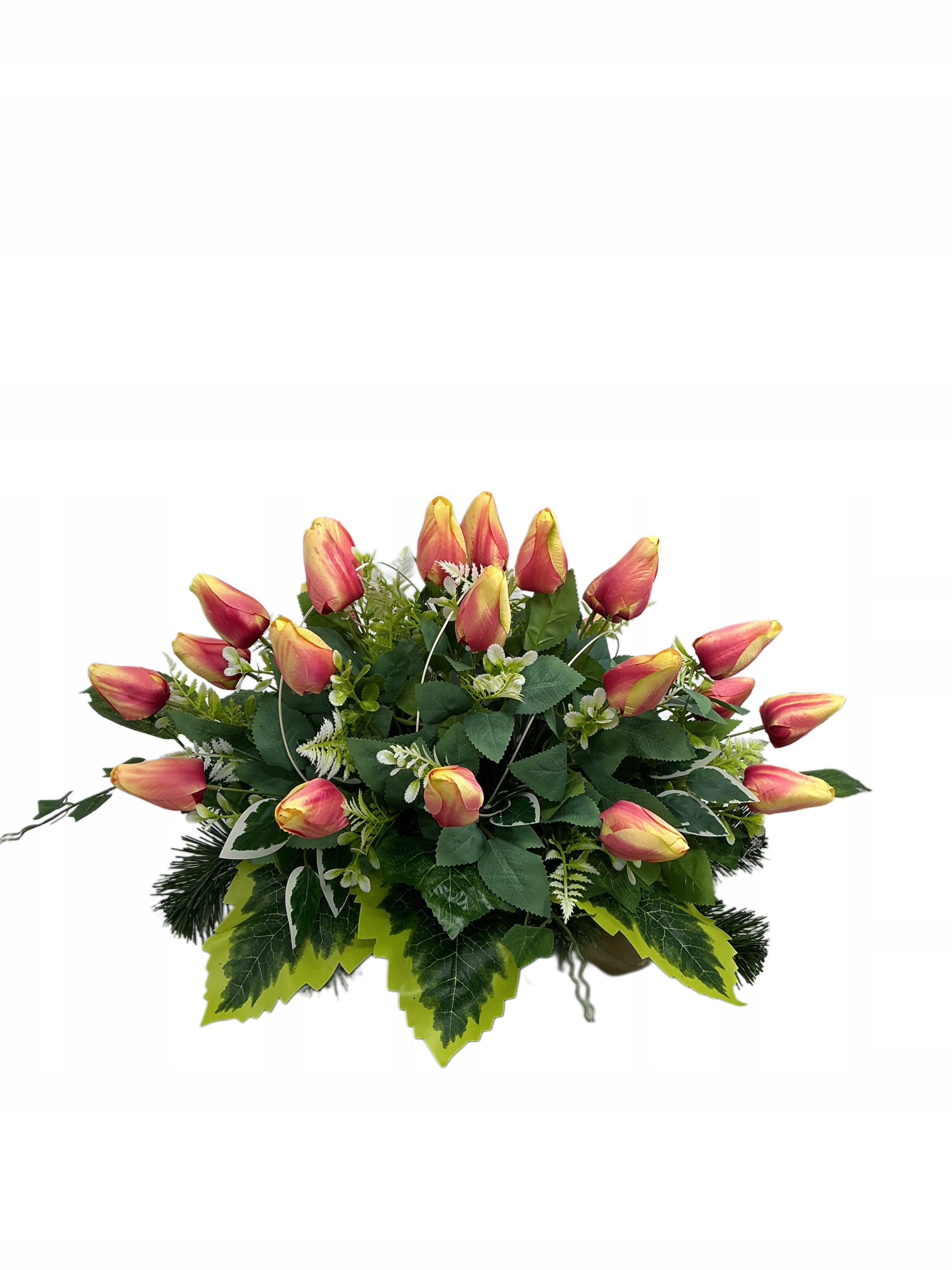 Dekorace na hrob tulipány na fokusu Velikonoce