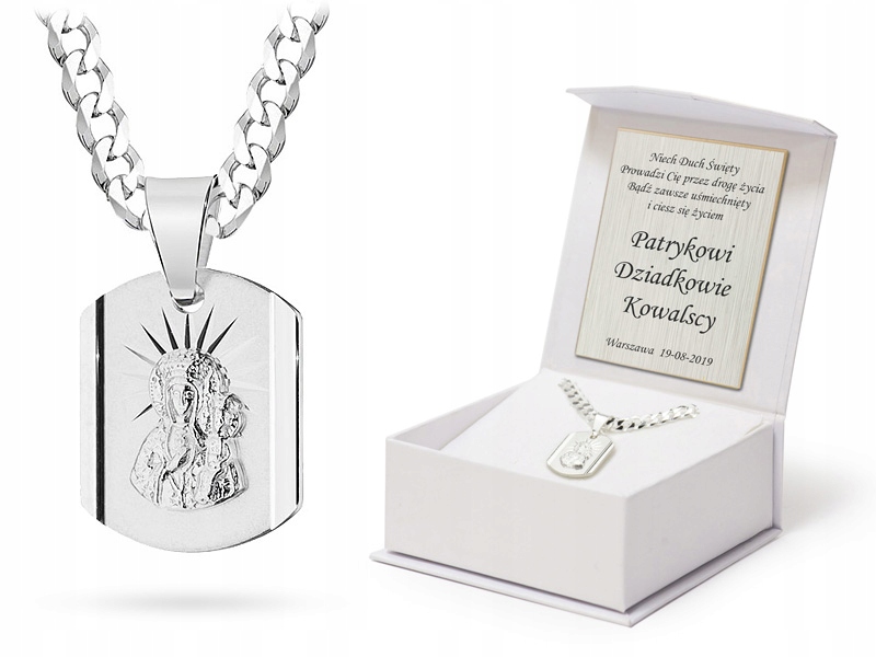 Stříbrný Řetízek 925 Pancr a Medaile Gravírování