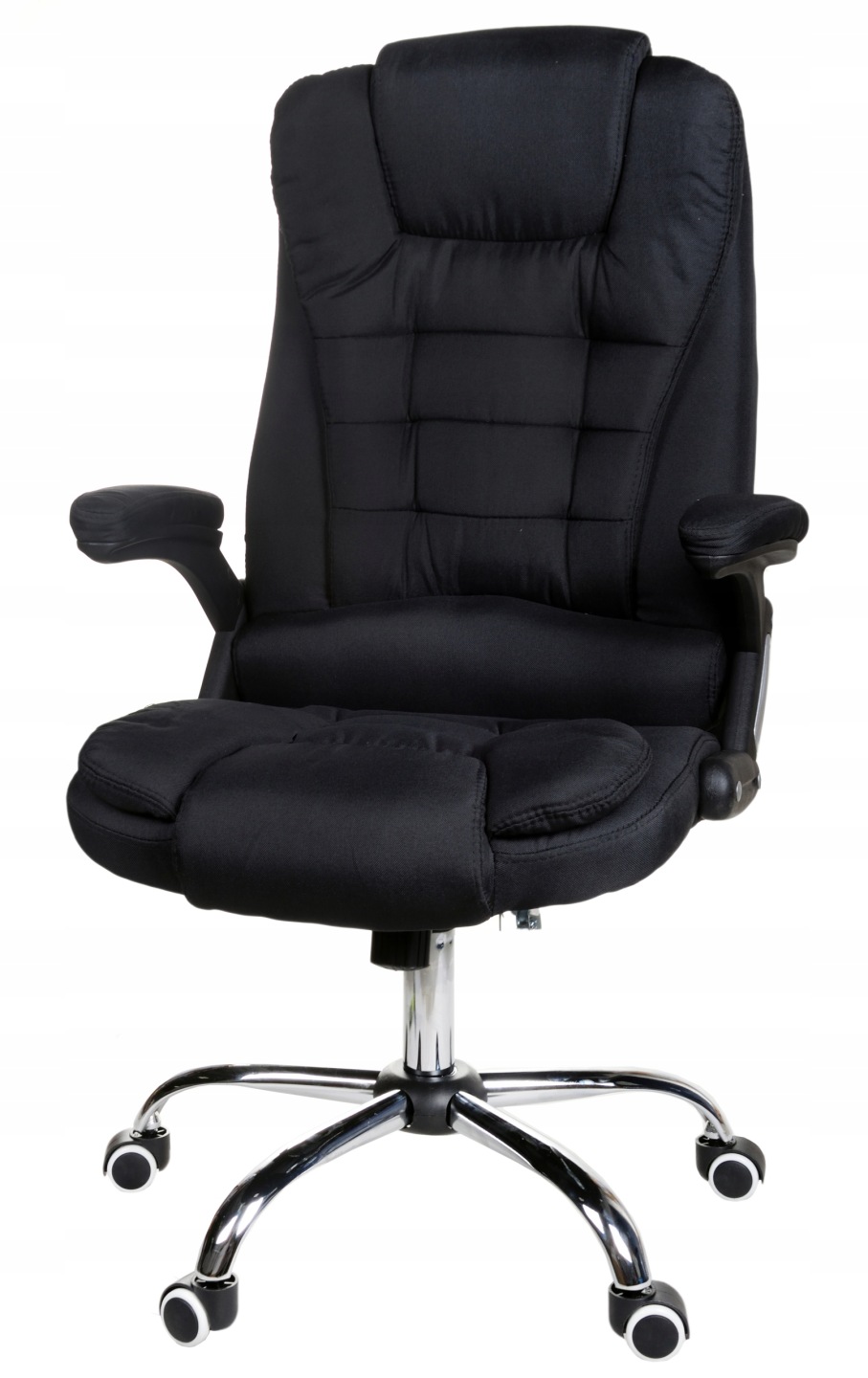 Fotel Giosedio czarny tkaninowy z regulacją oparcia oraz wysokości