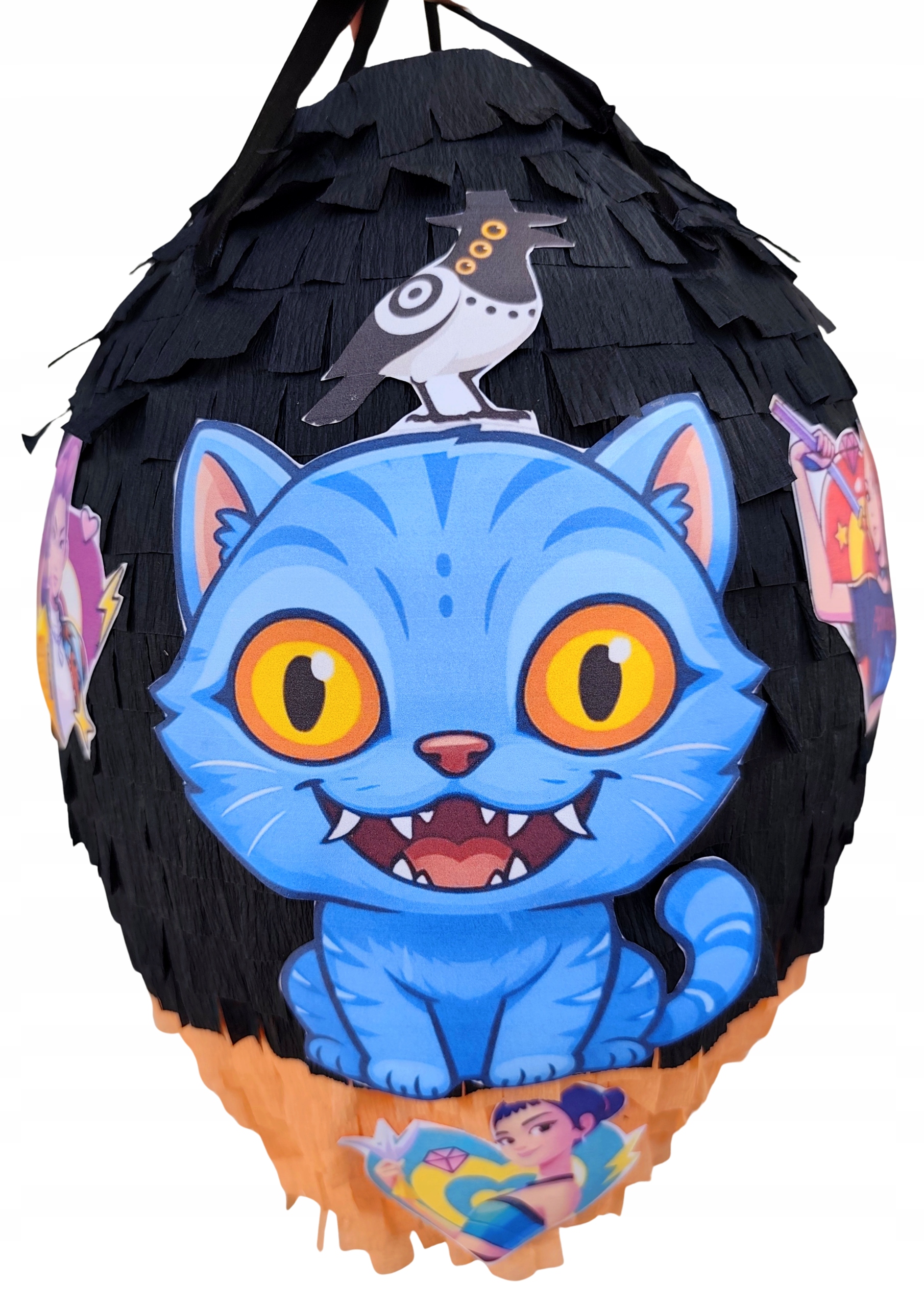 Piniata urodzinowa XL Kot Derpy Pop Demon Hunters Huntrix + kij
