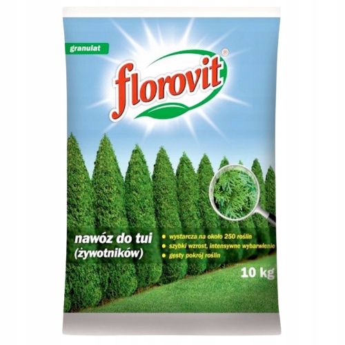 Nawóz Do Tui Żywotników Tuje Iglaki Florovit Granulowany Worek 10 kg